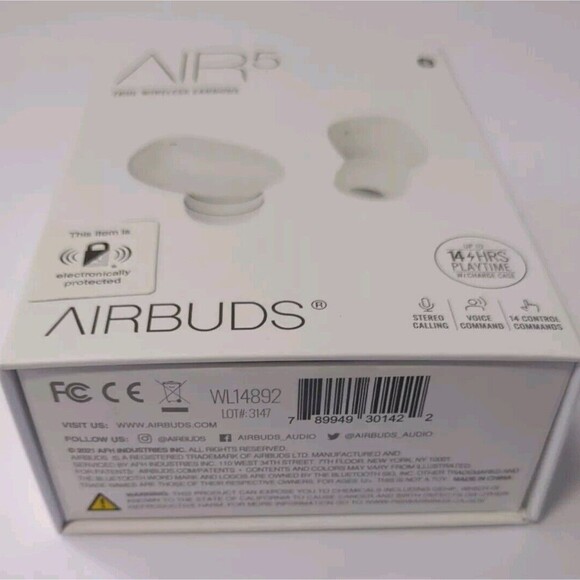 Air5 Airbuds True Bluetooth Wireless Earbuds TWS 14 Hours Play Time 300 mAh Batt - Picture 11 of 11